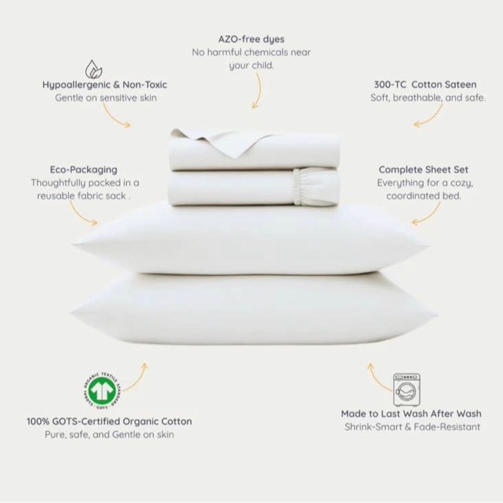 Make Make Organic Cotton Twin floral Sheet Set
